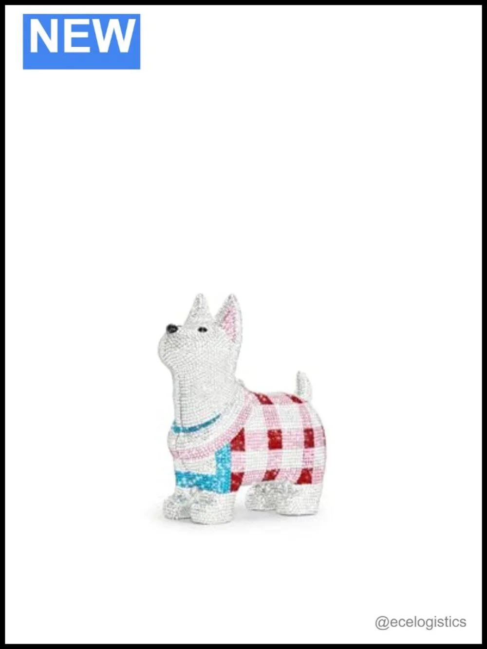 JW PEI Eden Puppy Shape Faux Crystal Clutch Bag for Women